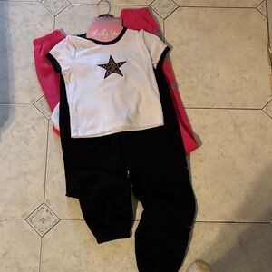 Lucky Brand Kids' Black and White Star Matching Set